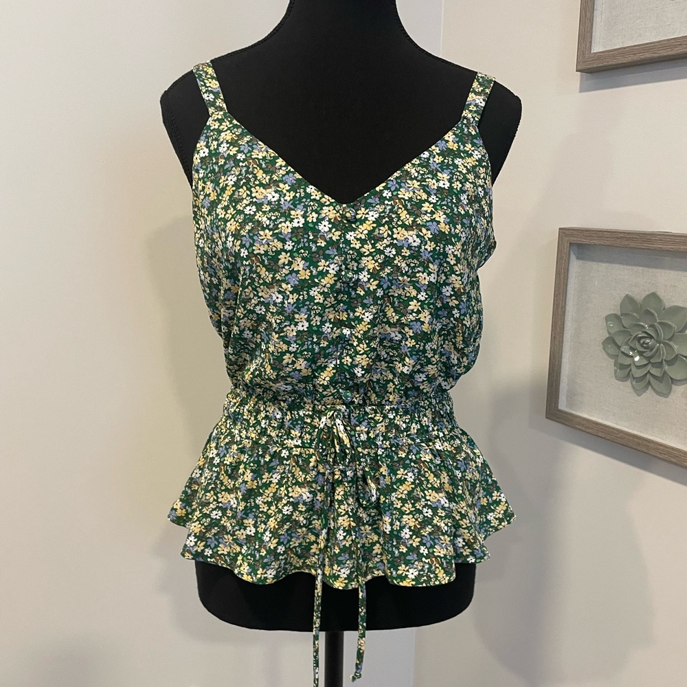 Sienna Sky Green Floral Peplum Camisole